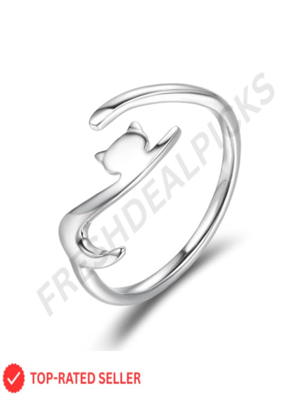 Adjustable Cat Rings for Women Sterling Silver Cubic Zirconia Pet Lover Gift